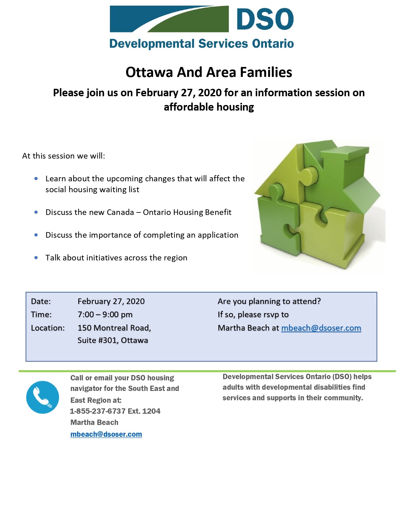 Housing Navigator Flyer Ottawa February 27 2020 Service