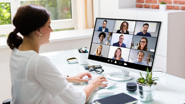 board member in a virtual meeting